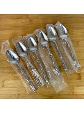 Lifetime Cutlery Bamboo Style Teaspoons Set Of 6 Stainless Steel Flatware Japan